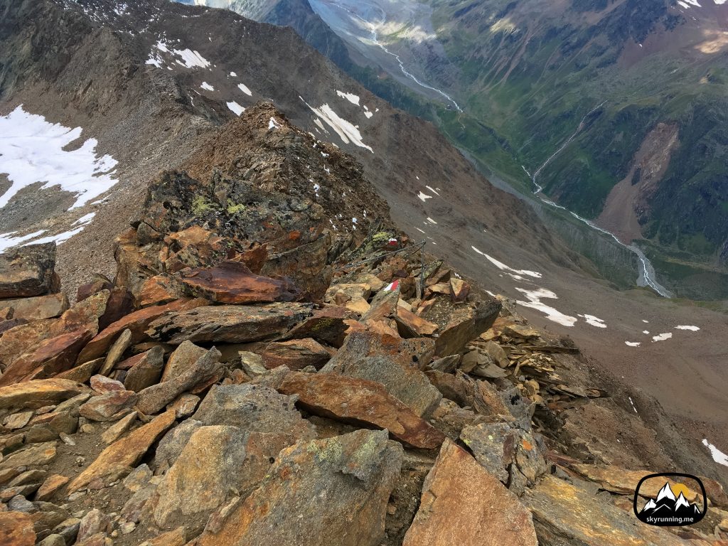 Der Blick zurück am Grat des Pitztaler Gletschersteig